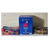 NASCAR Die Cast Model Cars - 1:24 - Racing Champions / Action / Sports Image - Quality Care Ford Taurus #88 Dale Jarrett / Bass Pro Shops Chevrolet Monte Carlo #3 Dale Earnhardt / Atlanta Olympics Che