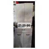 Vintage Metal Kitchen Cabinet Set with Stainless Countertop