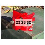 Heavy-Duty Steel Shop Cabinet with Mounted Bench Vise