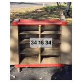 Vintage Industrial Rolling Cabinet with Magnifying Inspection Lamp