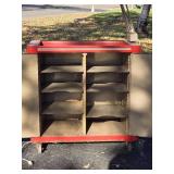 Vintage Industrial Rolling Cabinet with Magnifying Inspection Lamp