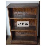 Vintage Solid Oak 3-Shelf Bookcase