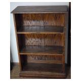 Vintage Solid Oak 3-Shelf Bookcase