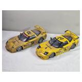 Pair of 1:18 Corvette C5-R “Goodwrench Service Plus” Race Cars – #2 & #3 – Action Collectibles – Detailed Opening Panels & Engine Bays