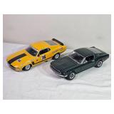 Two 1:18 Ford Mustang Die-Cast Models – 1969 George Follmer #16 Trans-Am & 1968 Bullitt-Style Fastback