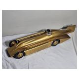 Schylling Gold Metal Wind-Up Streamliner Race Car – Tin Toy Reproduction