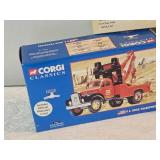 Vintage Die-Cast Vehicle Lot – Corgi Classics & Matchbox – Berlin Bus, Models of Yesteryear Fire Engine, Limited Edition Chevy Sheriff Car, Volkswagen Van, Tow Truck & Yellowstone Tour Bus – Box