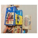 Vintage Die-Cast Vehicle Lot – Corgi Classics & Matchbox – Berlin Bus, Models of Yesteryear Fire Engine, Limited Edition Chevy Sheriff Car, Volkswagen Van, Tow Truck & Yellowstone Tour Bus – Box