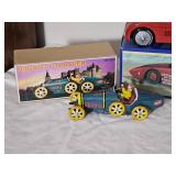 Vintage Tin Wind-Up Racing Car Trio – Schylling Bluebird & Sunbeam Land Speed Record Cars + Bugatti T-35 Racer – Original Boxes & COA