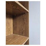Set of Two Matching Oak-Finish Adjustable Bookcases – 30" × 72" × 12"
