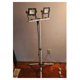 Dual-Head LED Work Light on Adjustable Tripod Stand