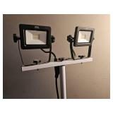 Dual-Head LED Work Light on Adjustable Tripod Stand