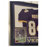 Randy Moss Autographed Jersey Beckett Authenticated 43x35" Professionally Custom Framed and Matted With Photos Minnesota Vikings Football