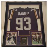 John Randle Autographed Jersey Professionally Framed and Matted With Photos Minnesota Vikings Football