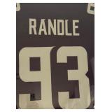 John Randle Autographed Jersey Professionally Framed and Matted With Photos Minnesota Vikings Football