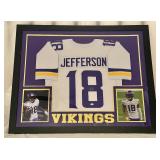 Justin Jefferson Autographed Jersey JSA Authenticated 43x35" Professionally Custom Framed and Matted With Photos Minnesota Vikings Football