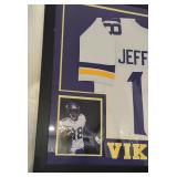 Justin Jefferson Autographed Jersey JSA Authenticated 43x35" Professionally Custom Framed and Matted With Photos Minnesota Vikings Football