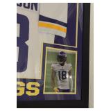 Justin Jefferson Autographed Jersey JSA Authenticated 43x35" Professionally Custom Framed and Matted With Photos Minnesota Vikings Football
