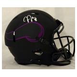 Justin Jefferson Autographed Eclipse Speed Riddell Replica Helmet Beckett Authenticated Minnesota Vikings Football