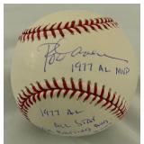 Rod Carew Autographed Stat Ball With 18 Inscriptions Rawlings OMLB Selig Ball Minnesota Twins Baseball