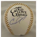 Carlos Correa Autographed Gold Glow Award Rawlings Official Baseball Minnesota Twins