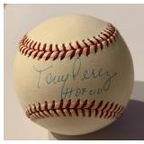 Tony Prerez Autographed and Inscribed "HOF 00" Rawlings ONLB Baseball