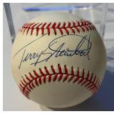 Terry Steinbach Autographed Baseball Rawlings OALB Brown Ball