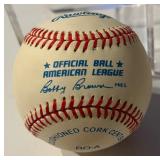 Terry Steinbach Autographed Baseball Rawlings OALB Brown Ball