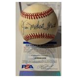 Jim "Mudcat" Grant Autographed Baseball With PSA COA Rawlings OALB Budig Ball