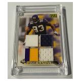 John Randle /5 Quad Relic Jersey Fusion Numbered 2/5 Minnesota Vikings Football Card