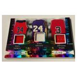 Kobe Bryant Game-Used Relic /40 With Paul Pierce and Dwayne Wade 2024 Leaf Game-Used Authentic Memorabilia Trios #GUMT-12 Numbered 15/40 Basketball Card