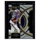 Justin Jefferson Die Cut Silver Holo  2023 Select Prizm #175 Minnesota Vikings Football Card