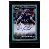 Will Reichard Numbered 001/199 RC 2024 Topps Chrome Rookie Autographs Aqua Refractor #RA-WRE Minnesota Vikings Football Card