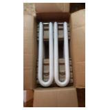 Open Case of General Electric Fluorescent Light Bulbs, 10 Bulbs in Box U-Shapes Bulbs, F40WW-U3 Warm White, Mod-U-Line