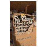 Open Case of Fluorescent Light Bulbs, 22 Bulbs in Box, F17-T8-850 17 Watts, 5000K Color Temp 24 Inches Long