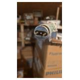 Open Case of General Electric Fluorescent Light Bulbs, 5 Bulbs, 24 Inch Garage and Basement, F17-T8 Cool White