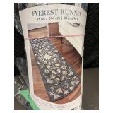 30in x 96in Everest Runner Area Rug, Polyester-Cotton, Floral Pattern
