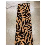 16x48in Leaf Motif Coir Runner Doormat
