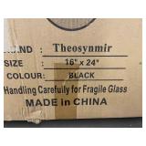 Mpls - Theosynmir Aluminum Framed Mirror, 16 x 24 in, Black