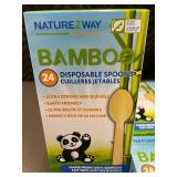 NatureZWay Bamboo Disposable Spoons - 6 Boxes (144 Spoons Total)
