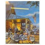 Dave Barnhouse Framed Motorcycle Print "Let the good times roll"
