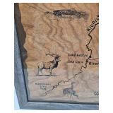 Kinnickinnic River Framed Map - Wisconsin