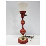 MCM table lamp - milk glass shade