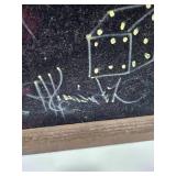 Vintage Black Velvet Devil Art Painting - Signed