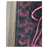 Vintage Black Velvet Devil Art Painting - Signed