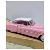 FIFTIES Pink Cadillac Sedan Tin Toy Friction Car