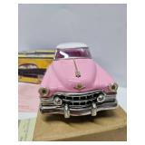 FIFTIES Pink Cadillac Sedan Tin Toy Friction Car