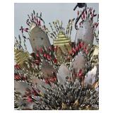 Vintage Homemade Hand Cut Metal Flower - 1970