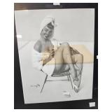 1960 Elvgren Pin-Up Girls Pre-Production Glass Printing Plate