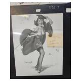 1960 Elvgren Pin-Up Girls Pre-Production Glass Printing Plate
